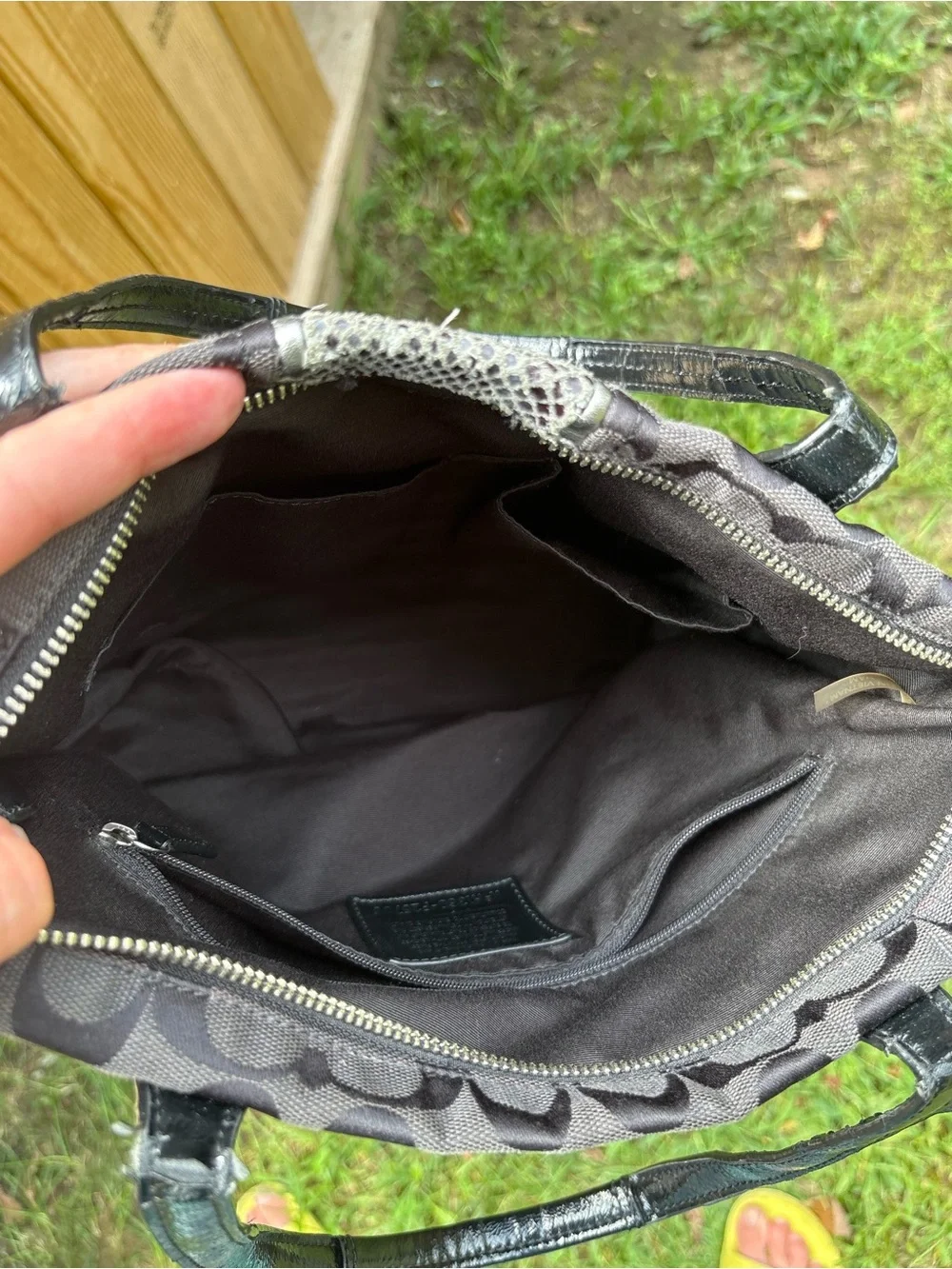 Coach Signature Python Stripe Black Purse